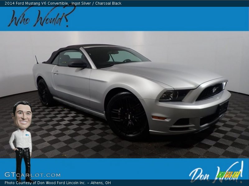 Ingot Silver / Charcoal Black 2014 Ford Mustang V6 Convertible