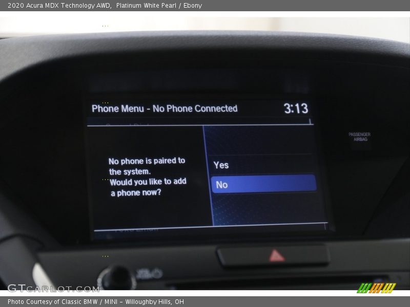 Platinum White Pearl / Ebony 2020 Acura MDX Technology AWD