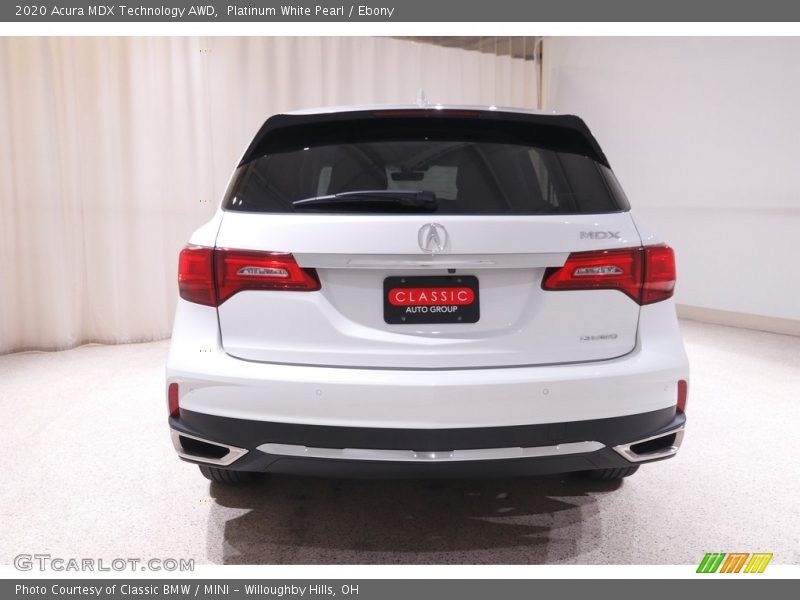 Platinum White Pearl / Ebony 2020 Acura MDX Technology AWD