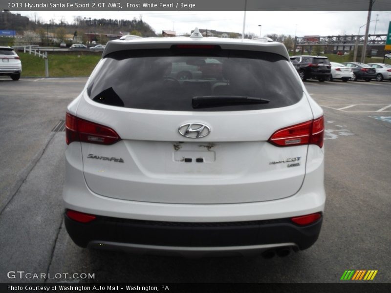 Frost White Pearl / Beige 2013 Hyundai Santa Fe Sport 2.0T AWD