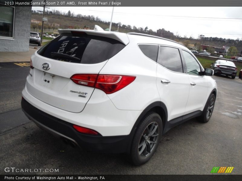 Frost White Pearl / Beige 2013 Hyundai Santa Fe Sport 2.0T AWD