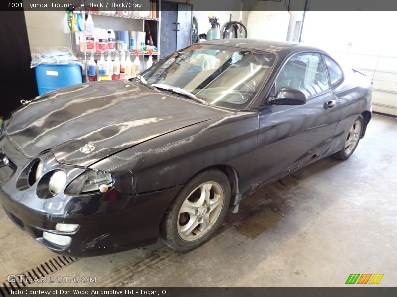 Jet Black / Black/Gray 2001 Hyundai Tiburon