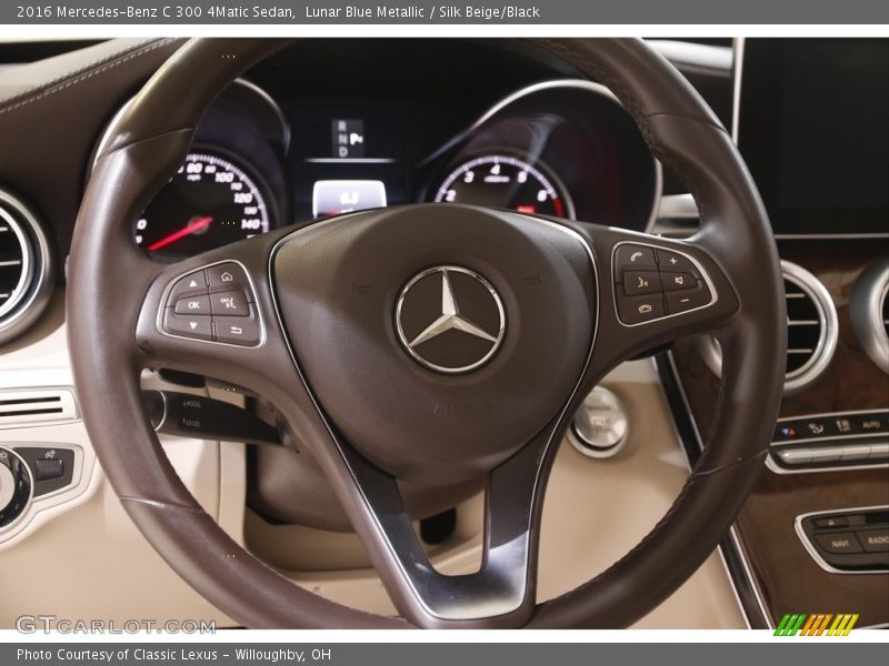 Lunar Blue Metallic / Silk Beige/Black 2016 Mercedes-Benz C 300 4Matic Sedan