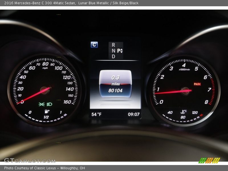 Lunar Blue Metallic / Silk Beige/Black 2016 Mercedes-Benz C 300 4Matic Sedan