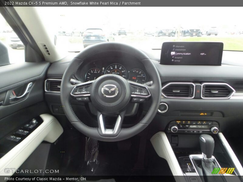 Snowflake White Pearl Mica / Parchment 2022 Mazda CX-5 S Premium AWD