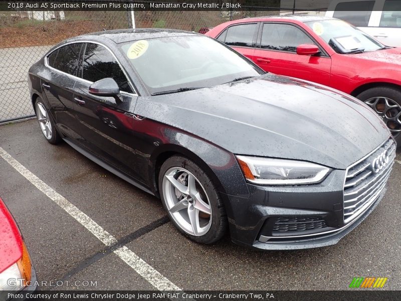 Manhattan Gray Metallic / Black 2018 Audi A5 Sportback Premium Plus quattro