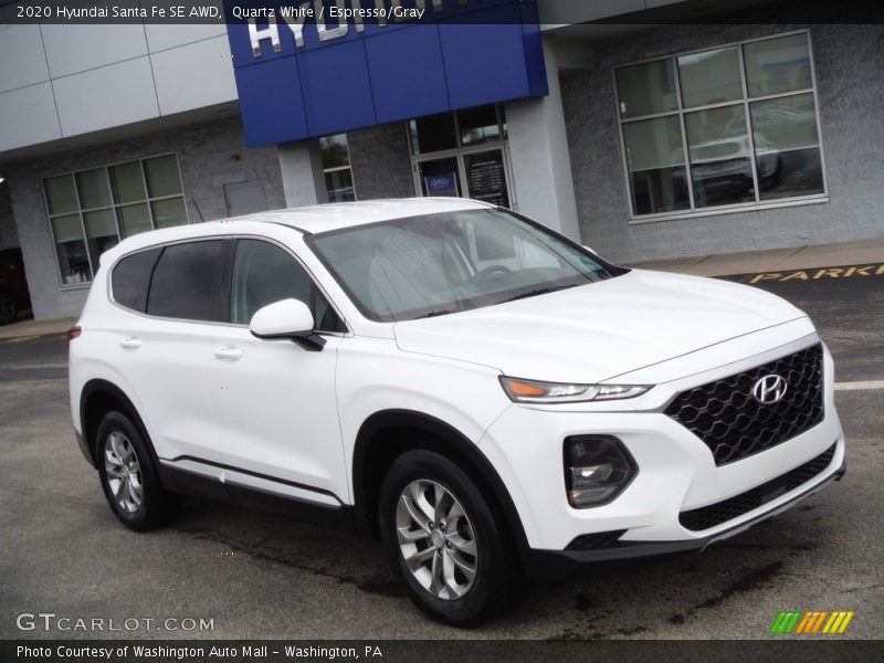 Quartz White / Espresso/Gray 2020 Hyundai Santa Fe SE AWD