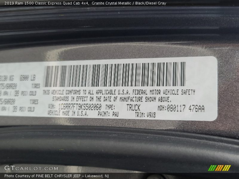 Granite Crystal Metallic / Black/Diesel Gray 2019 Ram 1500 Classic Express Quad Cab 4x4