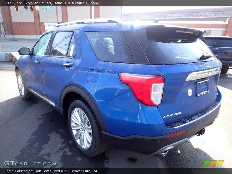 Atlas Blue Metallic / Ebony 2022 Ford Explorer Limited