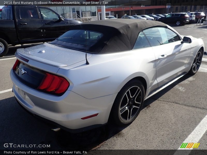 Ingot Silver / Tan 2018 Ford Mustang EcoBoost Premium Convertible