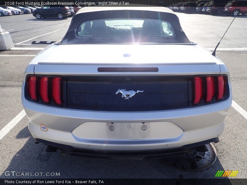 Ingot Silver / Tan 2018 Ford Mustang EcoBoost Premium Convertible
