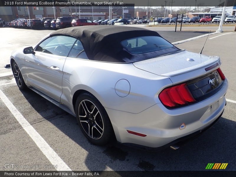 Ingot Silver / Tan 2018 Ford Mustang EcoBoost Premium Convertible