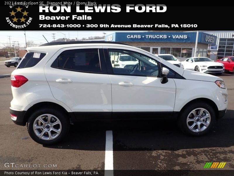 Diamond White / Ebony Black 2021 Ford EcoSport SE