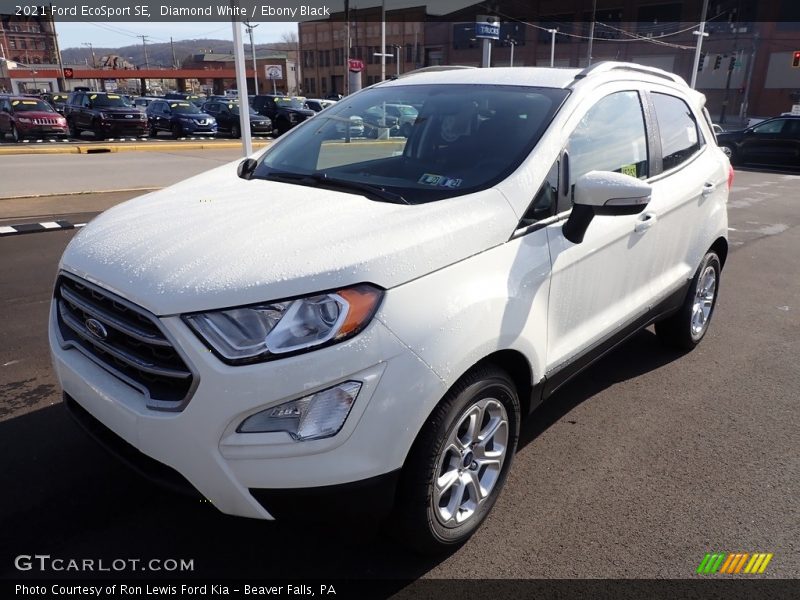 Diamond White / Ebony Black 2021 Ford EcoSport SE