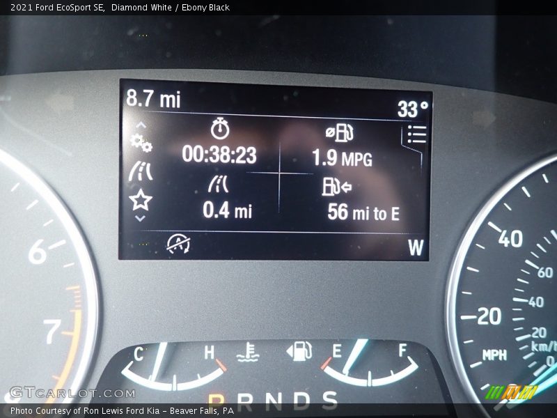 Diamond White / Ebony Black 2021 Ford EcoSport SE