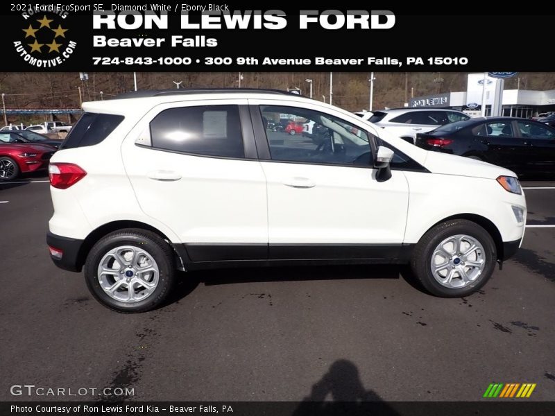 Diamond White / Ebony Black 2021 Ford EcoSport SE