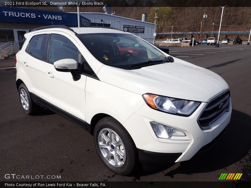 Diamond White / Ebony Black 2021 Ford EcoSport SE