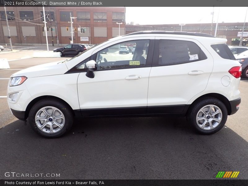 Diamond White / Ebony Black 2021 Ford EcoSport SE