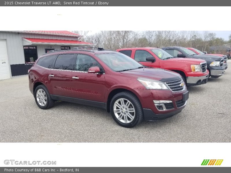 Siren Red Tintcoat / Ebony 2015 Chevrolet Traverse LT AWD