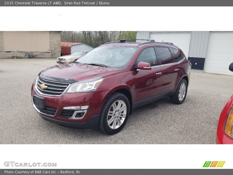 Siren Red Tintcoat / Ebony 2015 Chevrolet Traverse LT AWD