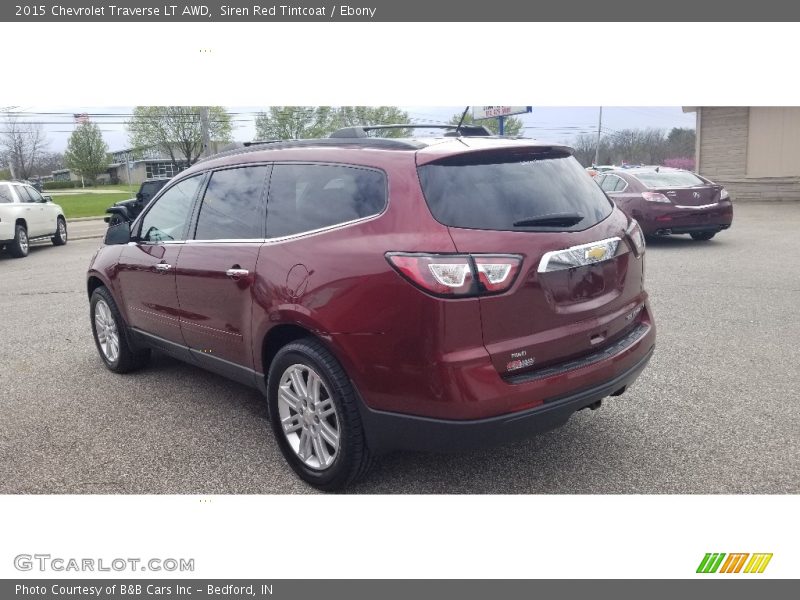 Siren Red Tintcoat / Ebony 2015 Chevrolet Traverse LT AWD