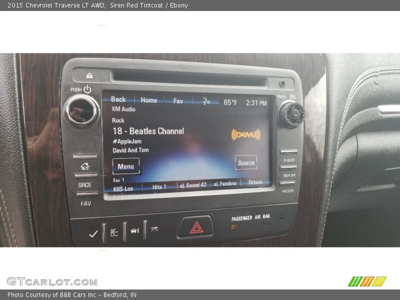 Siren Red Tintcoat / Ebony 2015 Chevrolet Traverse LT AWD