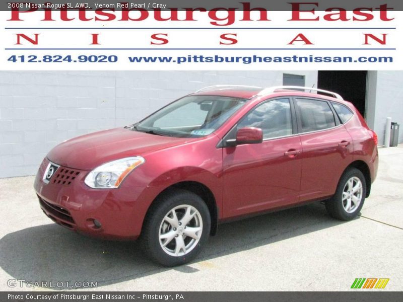 Venom Red Pearl / Gray 2008 Nissan Rogue SL AWD