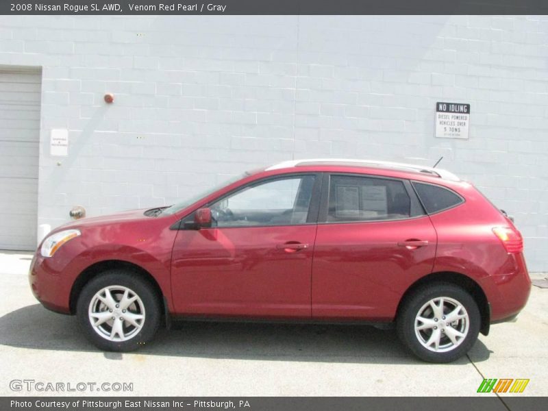 Venom Red Pearl / Gray 2008 Nissan Rogue SL AWD