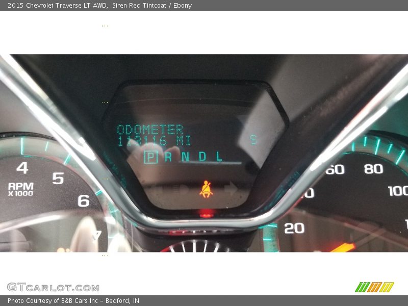 Siren Red Tintcoat / Ebony 2015 Chevrolet Traverse LT AWD