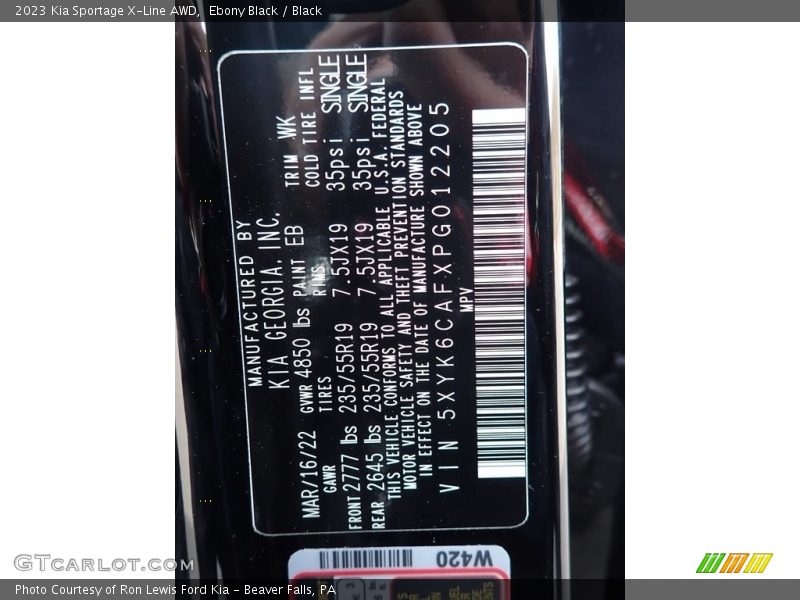 Ebony Black / Black 2023 Kia Sportage X-Line AWD