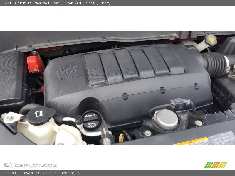Siren Red Tintcoat / Ebony 2015 Chevrolet Traverse LT AWD