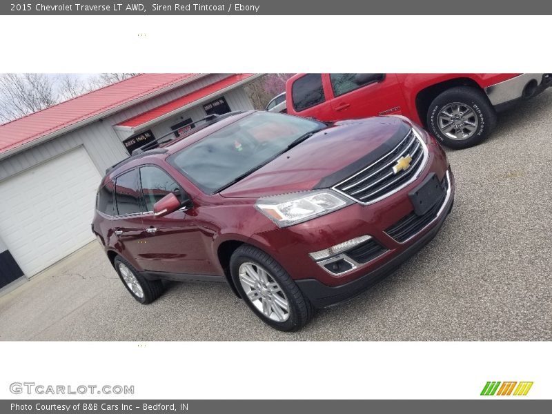 Siren Red Tintcoat / Ebony 2015 Chevrolet Traverse LT AWD
