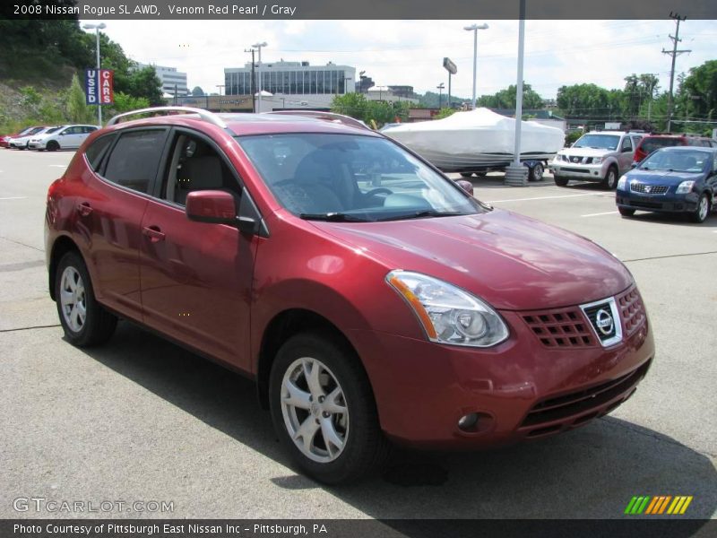 Venom Red Pearl / Gray 2008 Nissan Rogue SL AWD