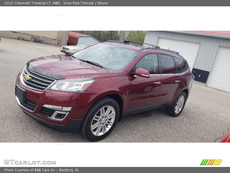 Siren Red Tintcoat / Ebony 2015 Chevrolet Traverse LT AWD