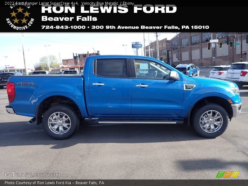 Velocity Blue Metallic / Ebony 2022 Ford Ranger Lariat SuperCrew 4x4