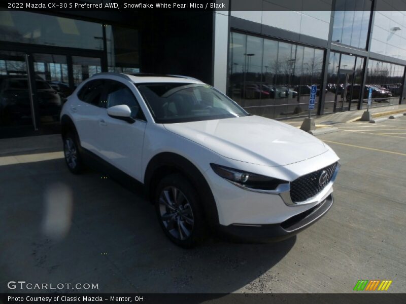 Snowflake White Pearl Mica / Black 2022 Mazda CX-30 S Preferred AWD