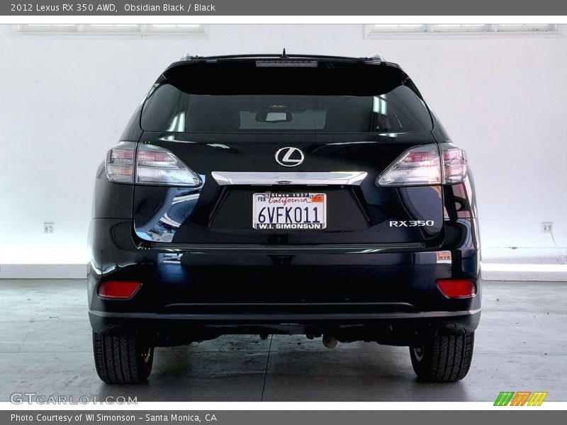 Obsidian Black / Black 2012 Lexus RX 350 AWD