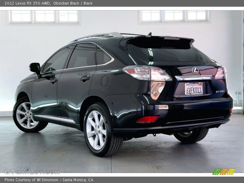 Obsidian Black / Black 2012 Lexus RX 350 AWD