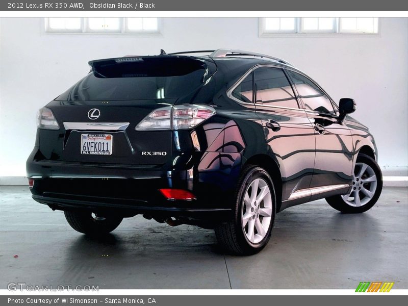 Obsidian Black / Black 2012 Lexus RX 350 AWD