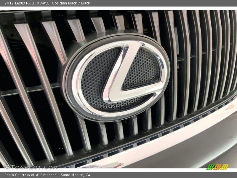 Obsidian Black / Black 2012 Lexus RX 350 AWD