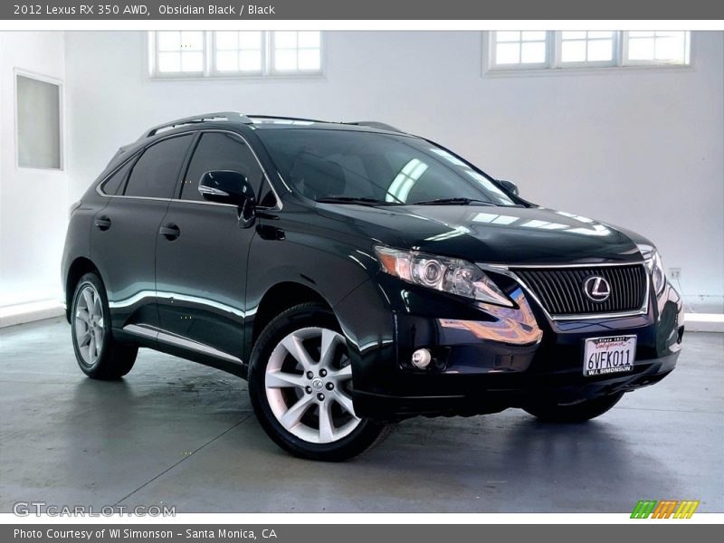 Obsidian Black / Black 2012 Lexus RX 350 AWD