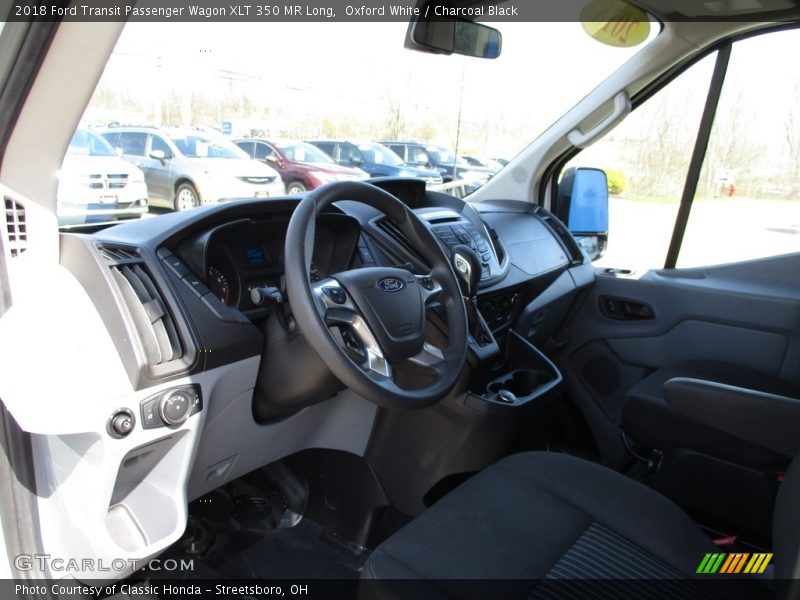 Oxford White / Charcoal Black 2018 Ford Transit Passenger Wagon XLT 350 MR Long