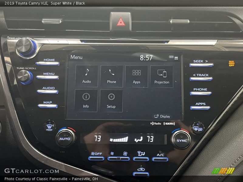 Super White / Black 2019 Toyota Camry XLE