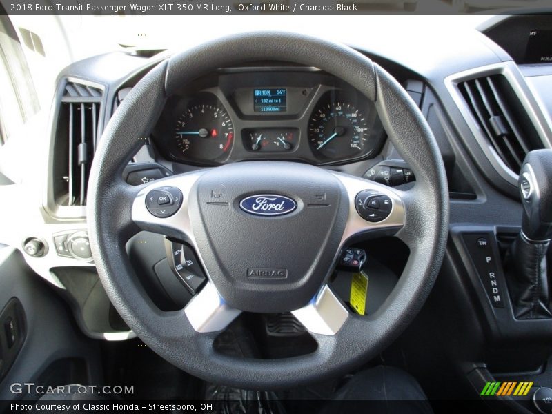 Oxford White / Charcoal Black 2018 Ford Transit Passenger Wagon XLT 350 MR Long