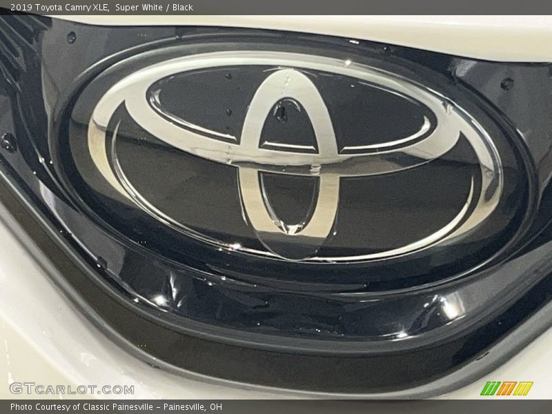 Super White / Black 2019 Toyota Camry XLE