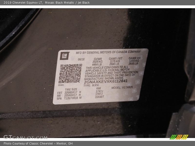 Mosaic Black Metallic / Jet Black 2019 Chevrolet Equinox LT