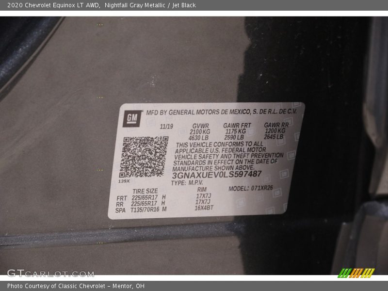Nightfall Gray Metallic / Jet Black 2020 Chevrolet Equinox LT AWD