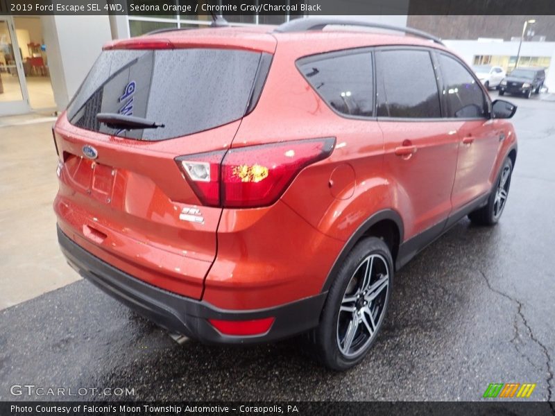 Sedona Orange / Chromite Gray/Charcoal Black 2019 Ford Escape SEL 4WD