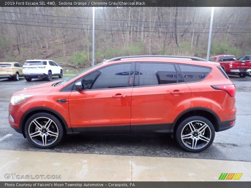 Sedona Orange / Chromite Gray/Charcoal Black 2019 Ford Escape SEL 4WD
