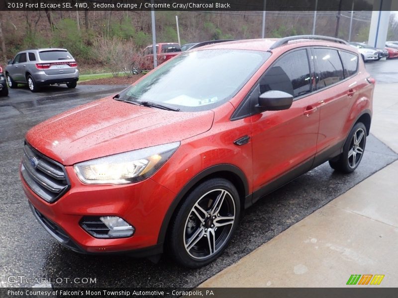 Sedona Orange / Chromite Gray/Charcoal Black 2019 Ford Escape SEL 4WD